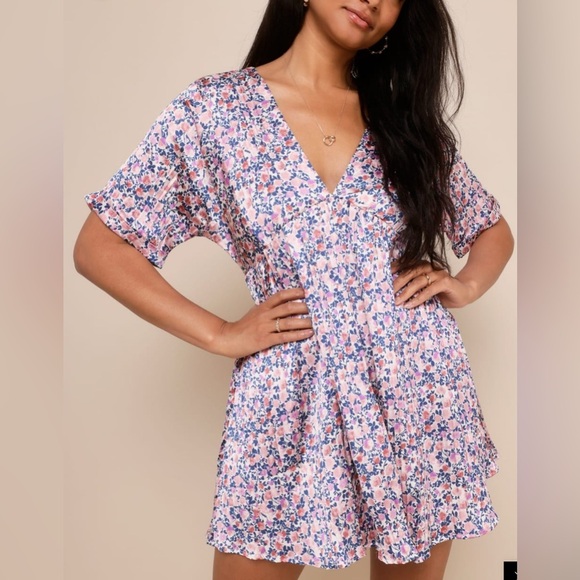 Floral V-Neck Dress - Picture 1 of 8